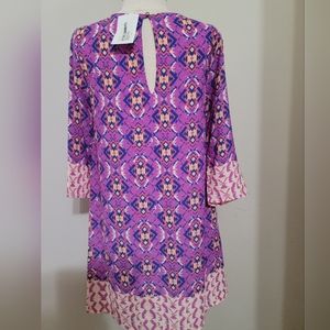 Magenta Border Print Dress size Sm